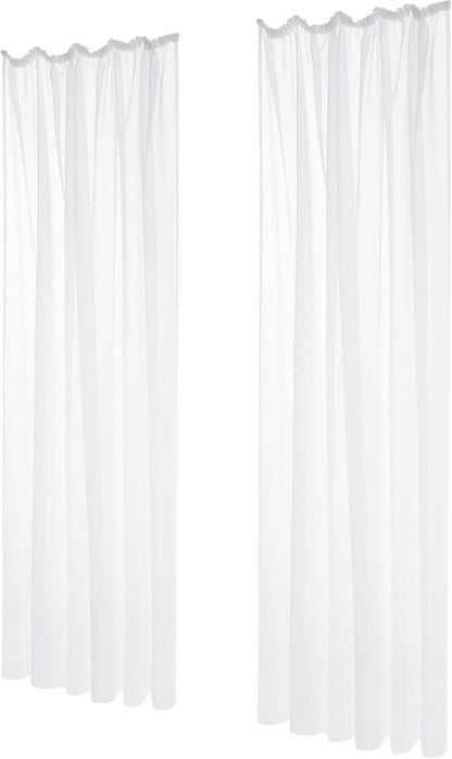 Deconovo Transparente Voile Gardinen 175x140cm Weiß 2er Set