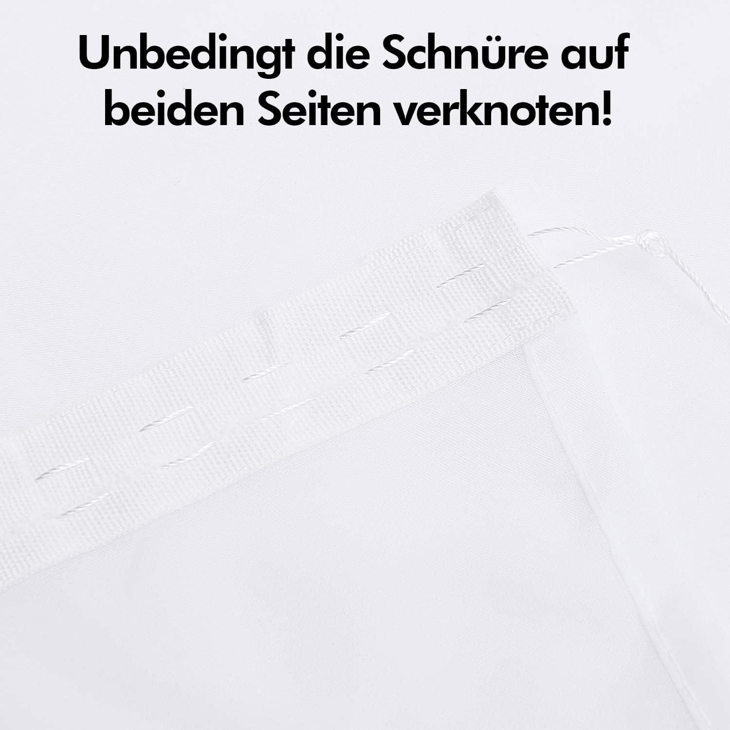 Deconovo Transparente Voile Gardinen 175x140 Weiß 2er Set