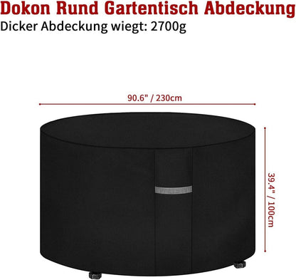 Gartenmöbel Abdeckung Wasserdicht 600D Oxford Schutzhülle Rund