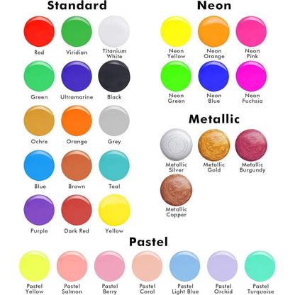 Shuttle Art Pouring Acrylfarben Set, 36 Farben, Leinwand