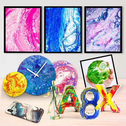 Shuttle Art Pouring Acrylfarben Set, 36 Farben, Leinwand