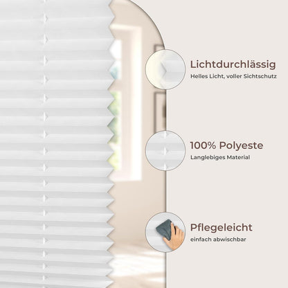 Plissee Klemmfix ohne Bohren Jalousien Fenster 110x120cm