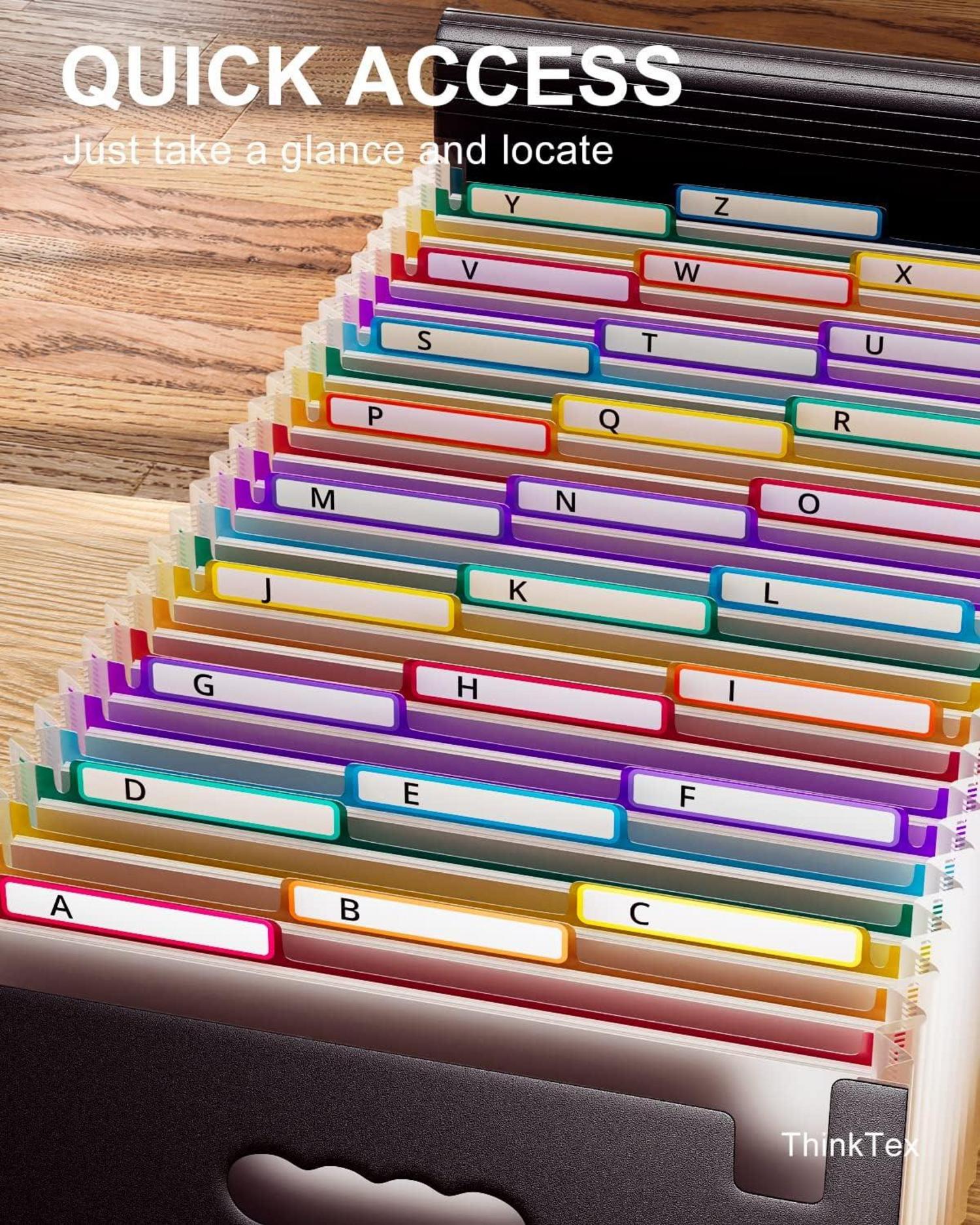 Dokumentenmappe A4 26 Fächer Bunte Sortiermappe Organizer