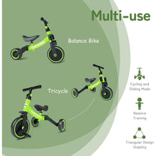 Kinderdreirad Laufrad 5-in-1 Lauflernhilfe ab 1-4 Jahre Grün