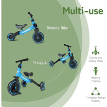 Laufrad 5-in-1 Kinderdreirad Lauffahrrad für 1-4 Jahre Blau