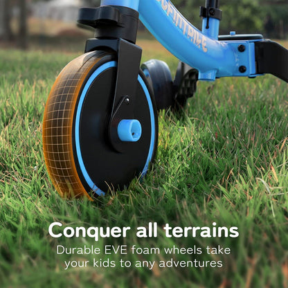 Laufrad 5-in-1 Kinderdreirad Lauffahrrad für 1-4 Jahre Blau