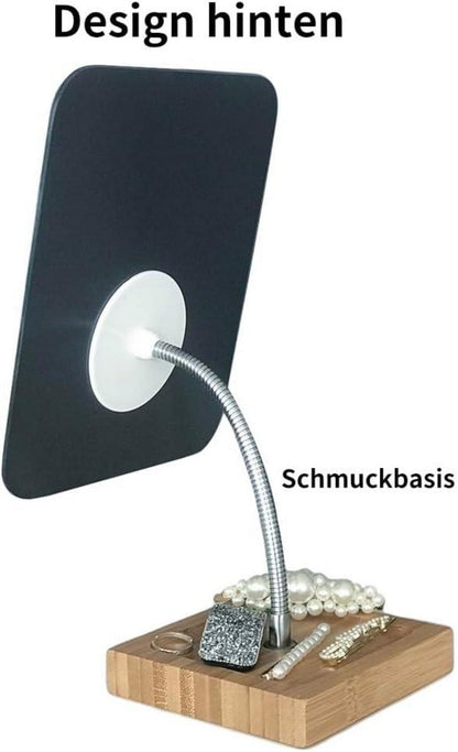 Flexibler Schwanenhals-Schminkspiegel Bambus 360° drehbar 20,3