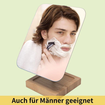 Flexibler Schwanenhals-Schminkspiegel aus Bambus 360° drehbar 20,3 cm