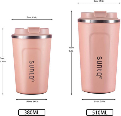 SUNTQ Kaffeebecher to go Edelstahl Thermobecher 380ml