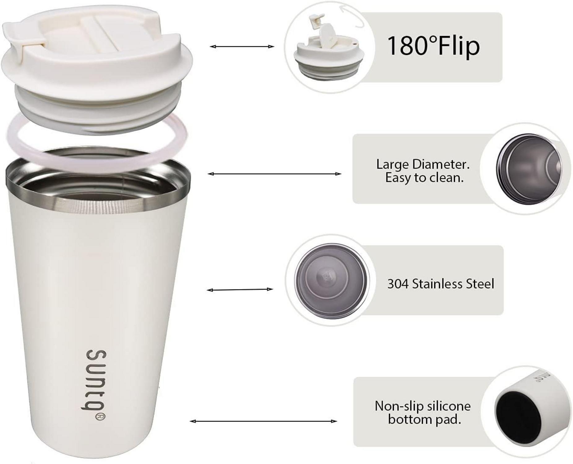 SUNTQ Kaffeebecher to go Edelstahl Thermobecher Doppelwand Isoliert
