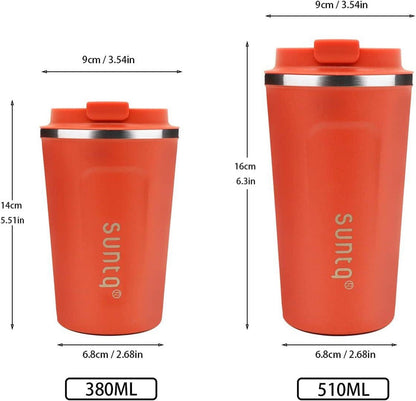 SUNTQ Kaffeebecher to go Edelstahl Thermobecher Doppelwand