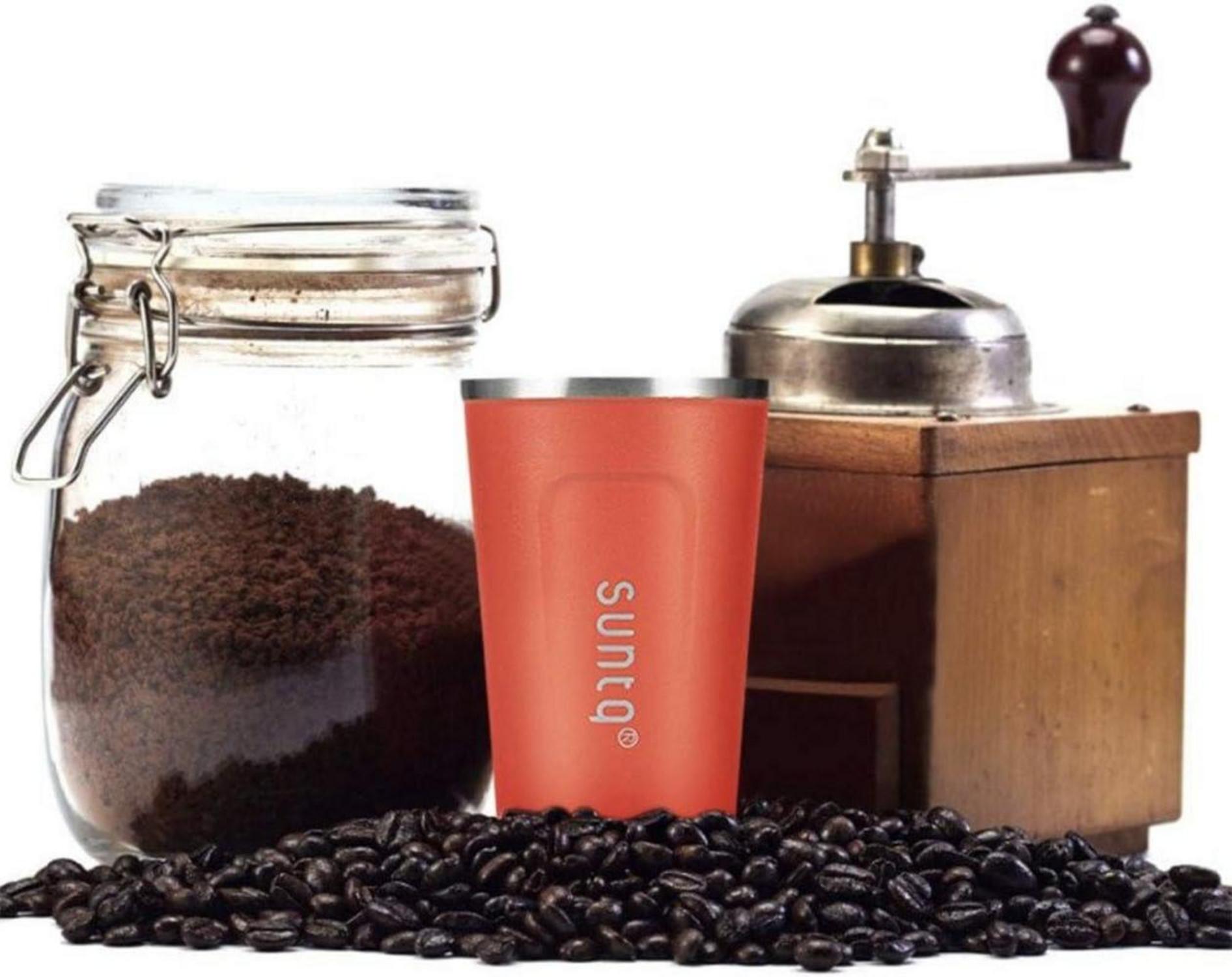 SUNTQ Edelstahl Kaffeebecher to go thermoisoliert 510ml Orange