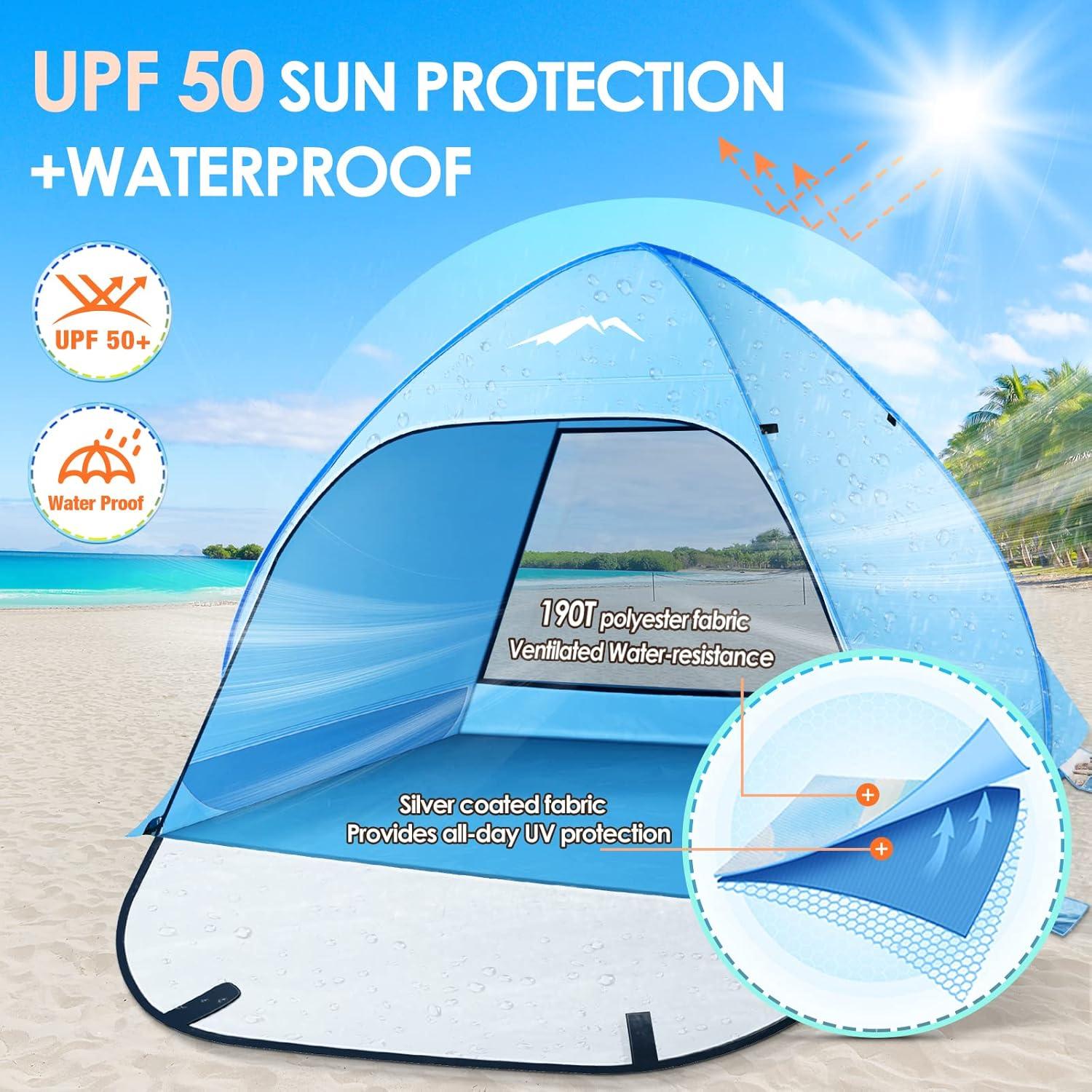 Strandmuschel Pop Up UV-Schutz 50+ für 2-4 Personen