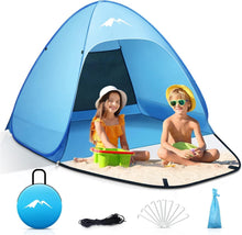 Strandmuschel Pop Up UV Schutz 50+ 1-3/2-4 Personen Dual Zip Design