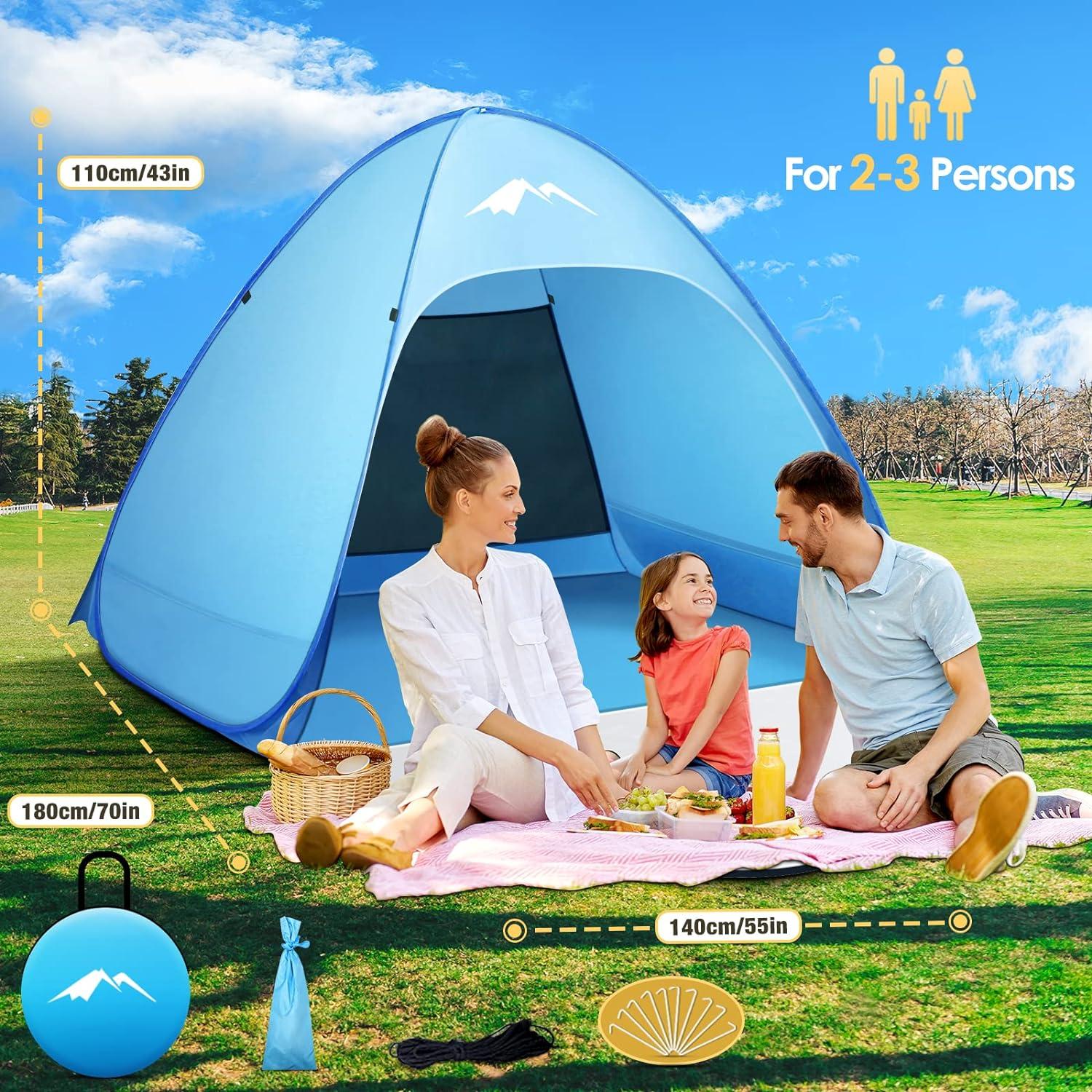 Purebox Pop Up Strandmuschel UV-Schutz 50+ für 2-3 Personen outputStream Farbe