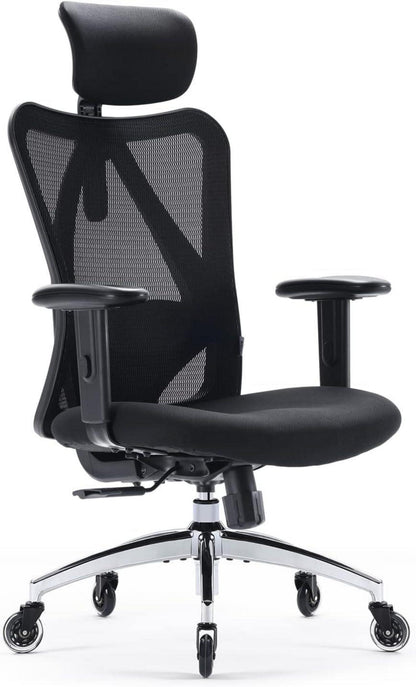 Ergonomischer Schreibtischstuhl mit Lordosenstütze & Kopfstütze