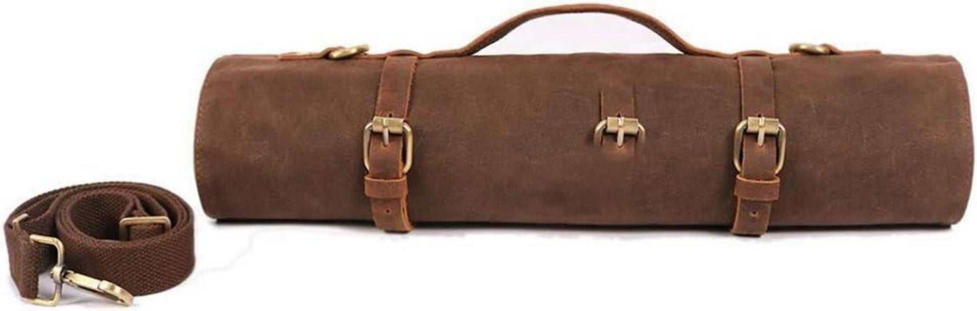 Kochmessertasche für 10 Messer, Schulterriemen, handgefertigt