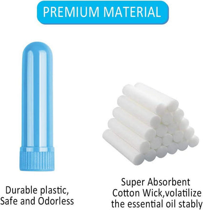 30 Ätherische Öl Röhren Nachfüllbar Aromatherapie Inhalatoren Stick 10 Farben