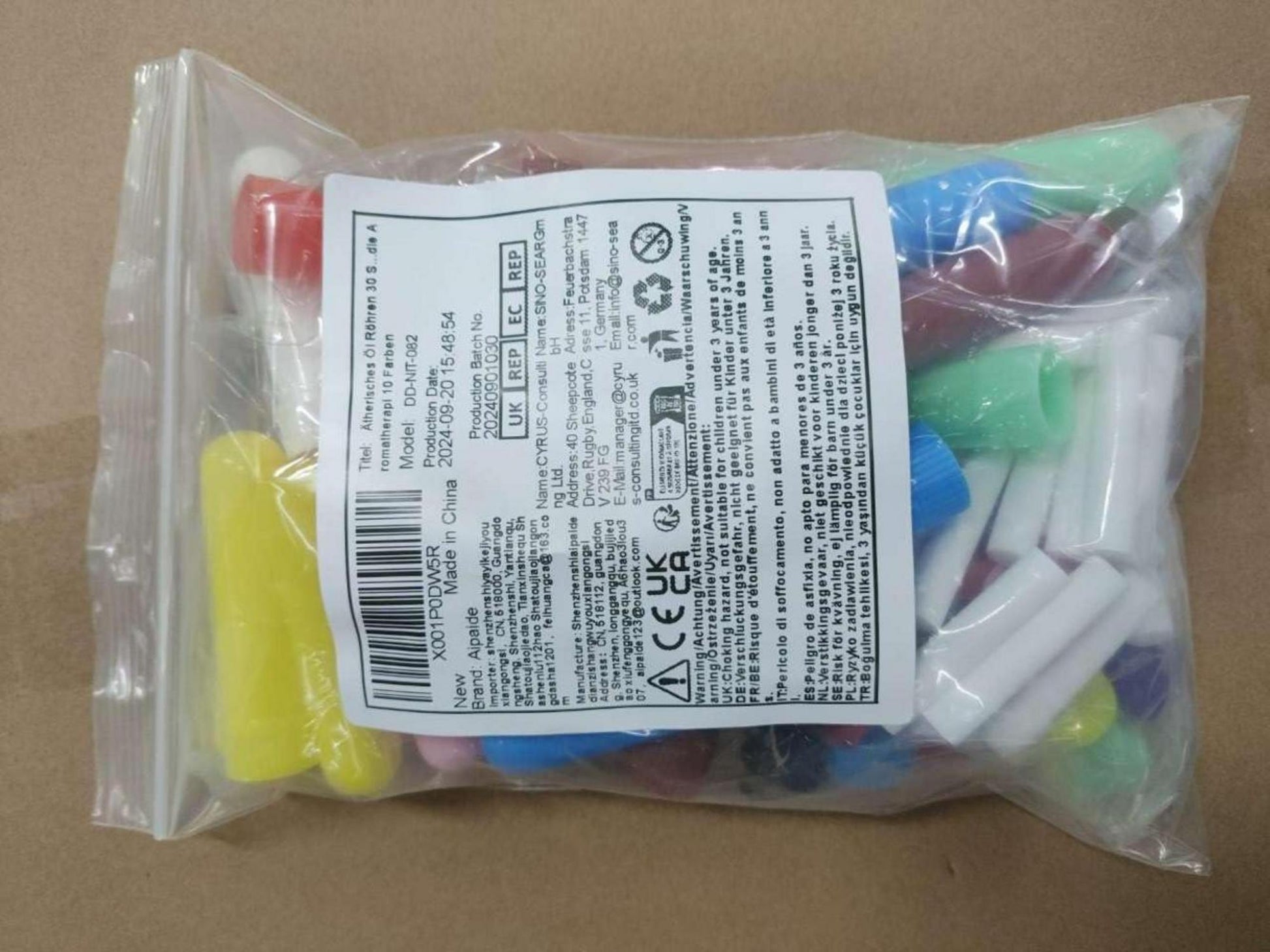 30 Ätherische Öl Röhren Nachfüllbar Aromatherapie Inhalatoren Stick 10 Farben