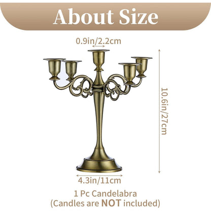 Aluminium Kerzenständer Bronze 5-armig Hochzeit Esstisch