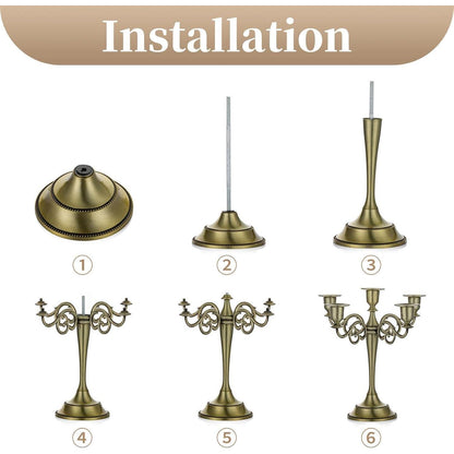 Aluminium Kerzenständer Bronze 5-armig Hochzeit Esstisch