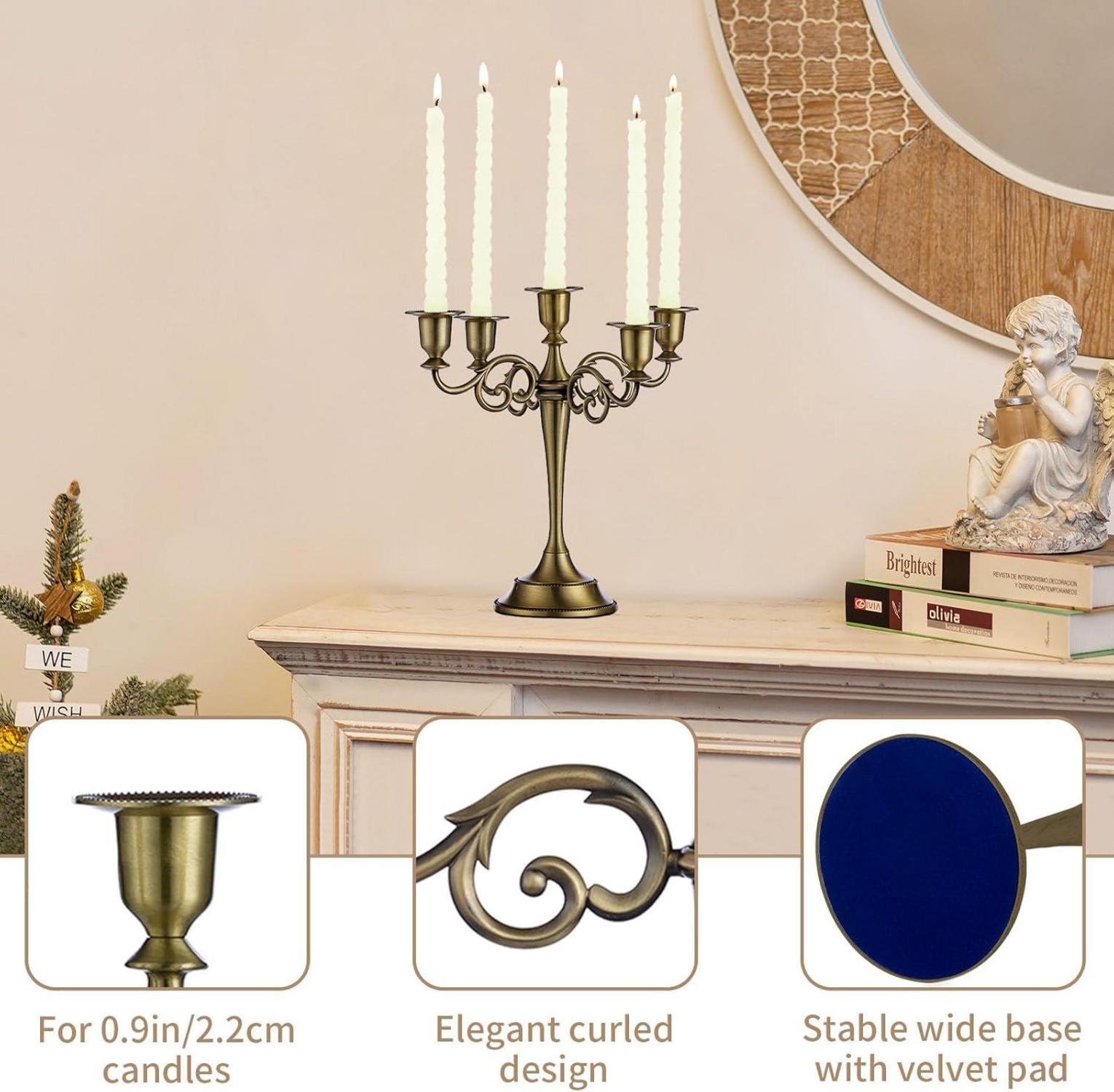 Kerzenständer Aluminium Esstisch Deko Haus Tisch Deko Bronze 5-armig