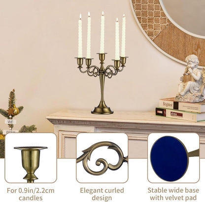 Kerzenständer Aluminium Esstisch Deko Haus Tisch Deko Bronze 5-armig