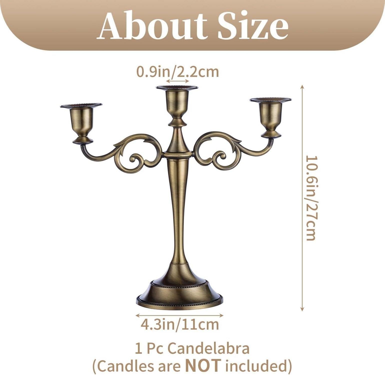 Aluminum Kerzenständer Hochzeit Esstisch Deko Bronze 3-armig 11*27cm