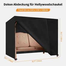 Dokon Hollywoodschaukel Abdeckung 3 Sitzer 600D Schwarz