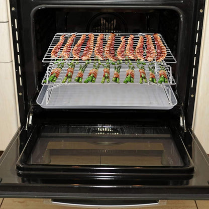 Edelstahl 3-stöckiges Abkühlgitter für Kuchen Brot Torte 38x26cm