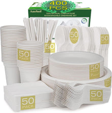 Umweltfreundliches Einweggeschirr Set für 50 Personen - 400-teilig