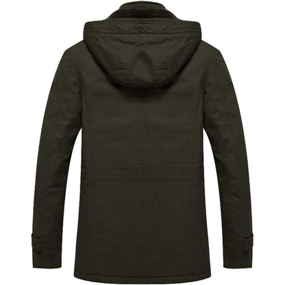 Herren Winterjacke Militärstil Warm Gefüttert Armeegrün