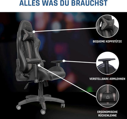 Gaming Chair NEU 2024 Rücken Kopfstütze Ergonomischer Computerstuhl