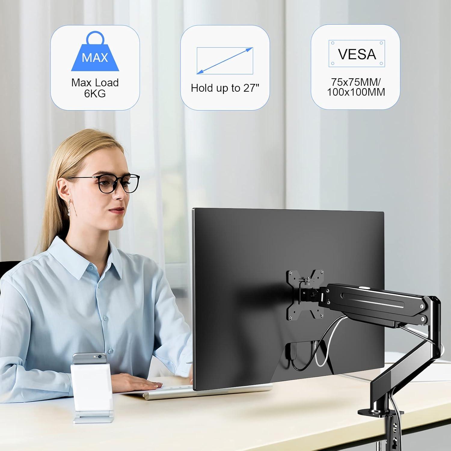 Höhenverstellbarer Gasfeder-Monitorarm für 17-27 Zoll