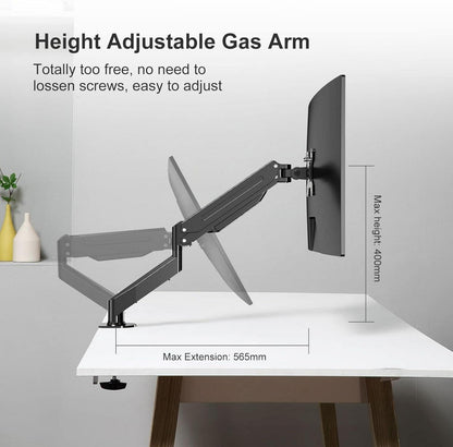 Monitor Halterung Gasfeder Höhenverstellbar 17-27 Zoll VESA 75/100 6kg