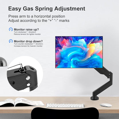 Höhenverstellbarer Gasfeder-Monitorarm 17-27 Zoll VESA 75/100mm 6kg
