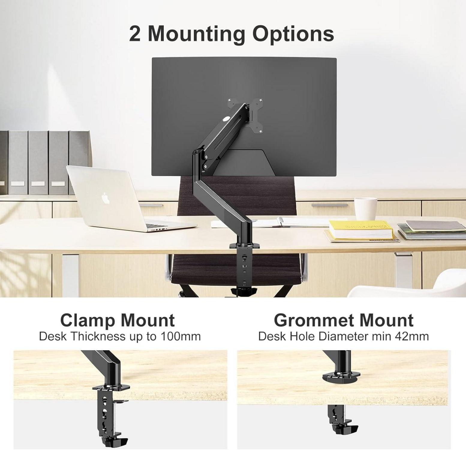 Monitor Halterung Gasfeder Höhenverstellbar 17-27 Zoll VESA 75/100 6kg