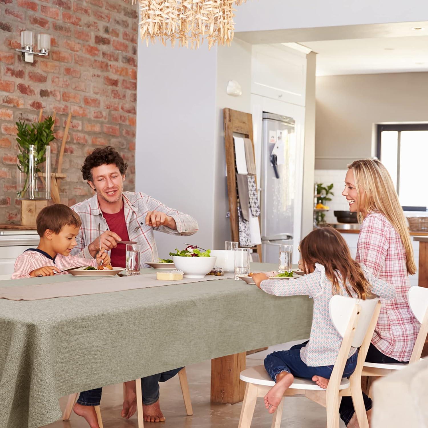 Wasserabweisende Leinenoptik Tischdecke 130x200 cm