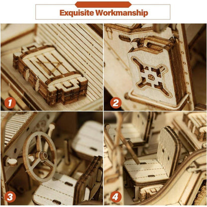 3D Puzzle Holzmodell Dampflokomotive - DIY Geschenk für