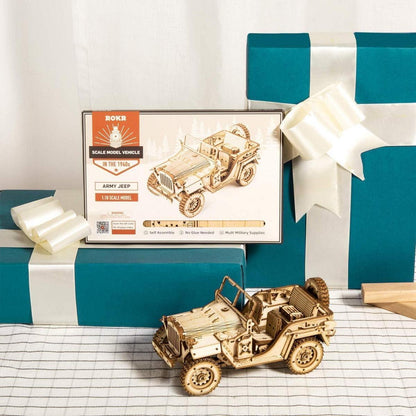 3D Puzzle Holzmodell Dampflokomotive - DIY Geschenk für