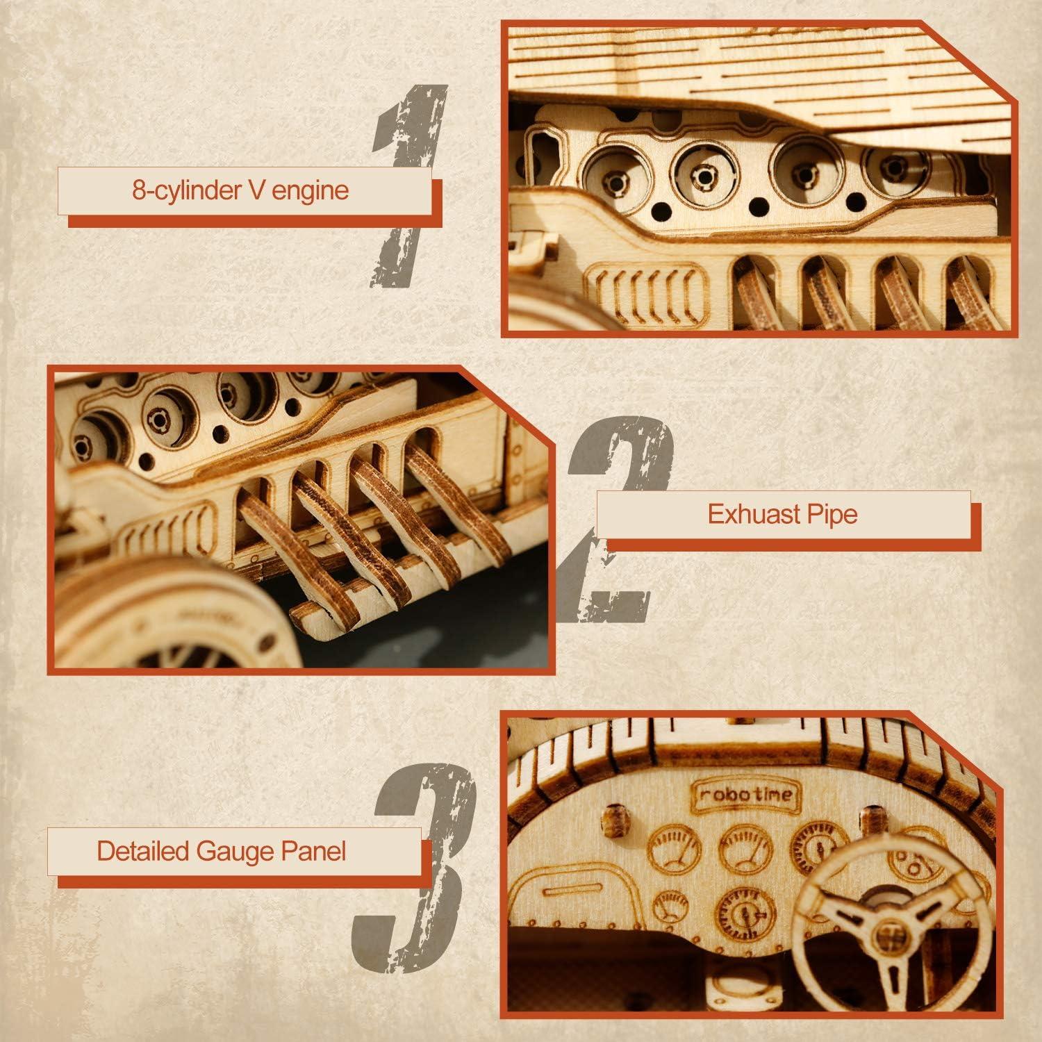ROKR 3D Holzpuzzle Modellbau Car Holzbausatz für Jugendliche und Erwachsene