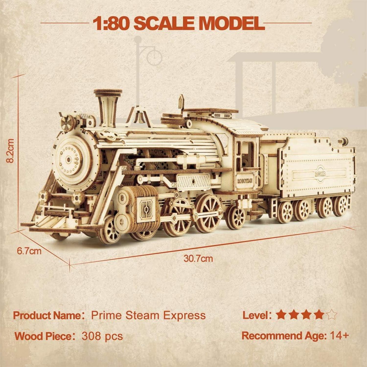 3D Holzpuzzle Dampflokomotive Modellbau - Weihnachtsgeburtstagsgeschenk