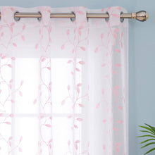 Deconovo Vorhänge 2er Set Mädchen mit Ösen 138x140 Weiß Rosa