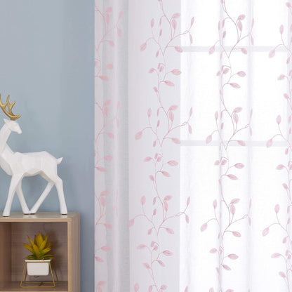 Vorhänge 2er Set Kinderzimmer Mädchen Ösen Transparent Weiß 138x140 cm