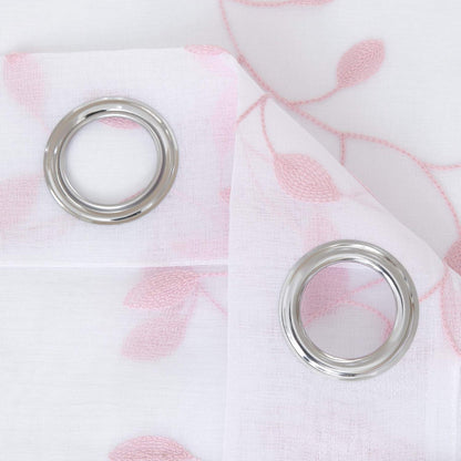 Deconovo 2er Set Vorhänge Kinderzimmer Mädchen Weiß Transparent 138x140 cm Rosa