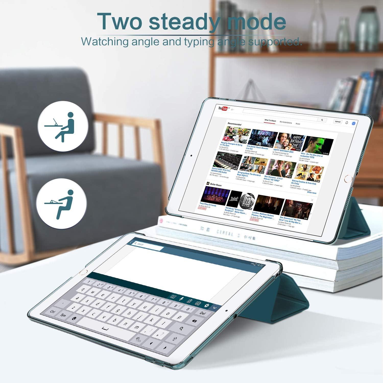 EasyAcc iPad 9.7 2018 Hülle Ultra Dünn Transluzent Matt Rückseite Standfunktion