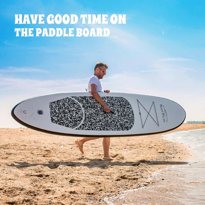 Aufblasbares SUP Board 10' Marmorstruktur Schwarz für 2 Personen