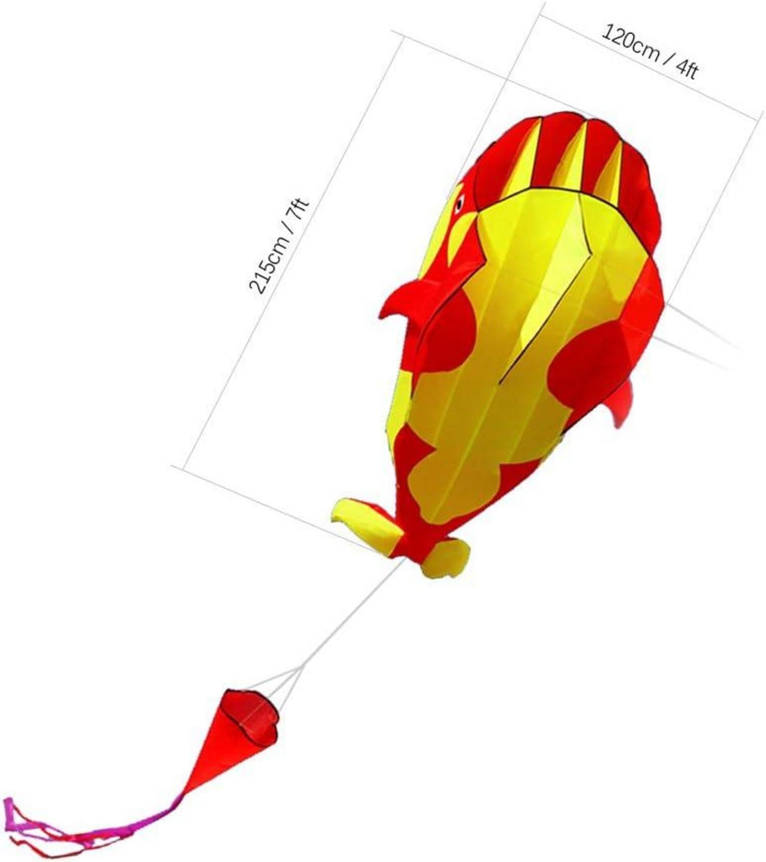 Drachen Riesiger 3D Parafoil 120x215cm Einleiner weicher groß Kids Happiness