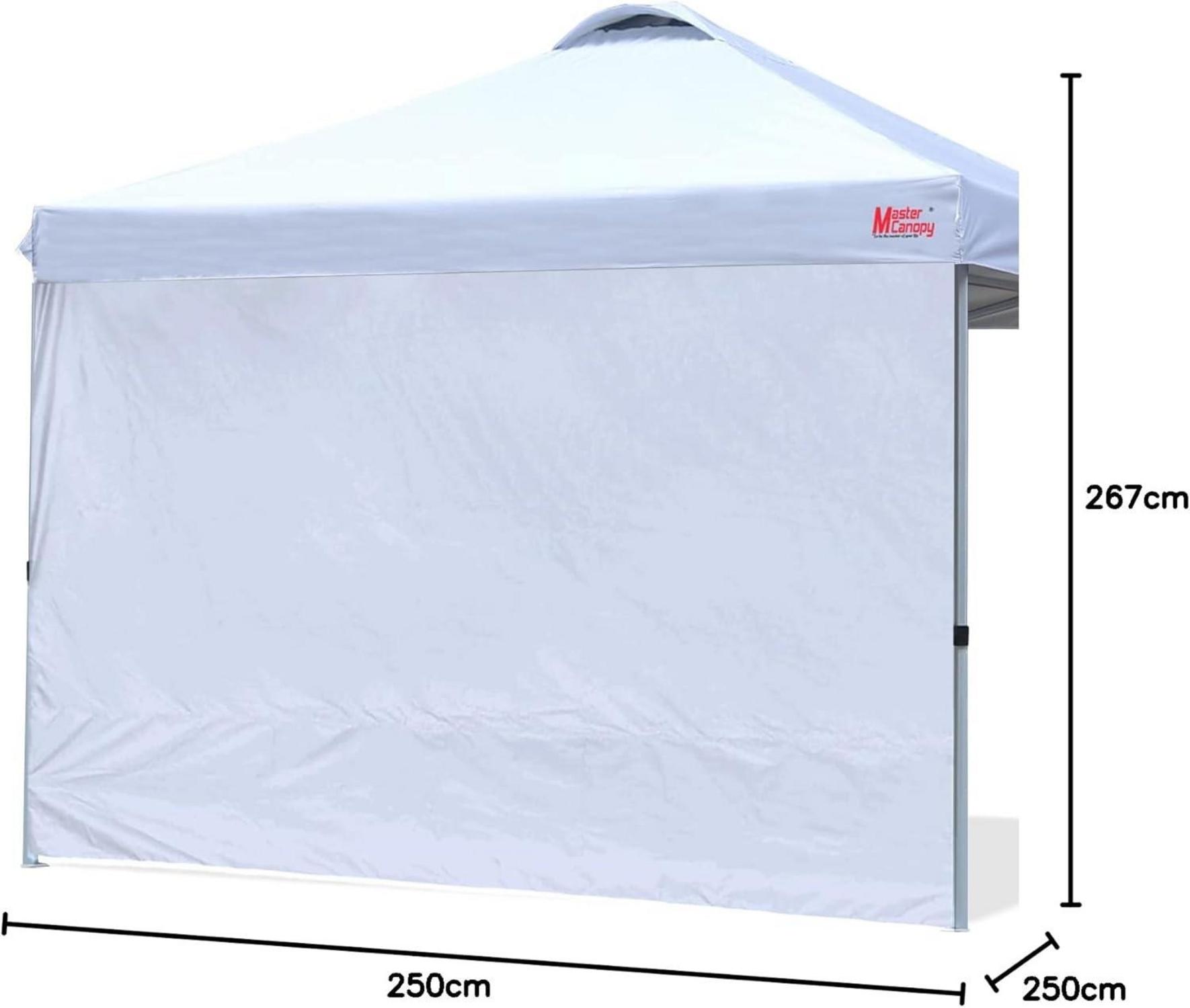 Pop up Pavillon 2,5x2,5m weiß inkl. Seitenwand & Zubehör - für Markt & Garten