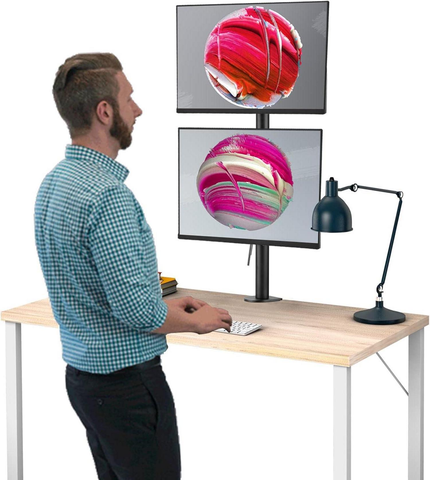 Vertikale Doppelmonitorhalterung für 13-27-Zoll LCD LED